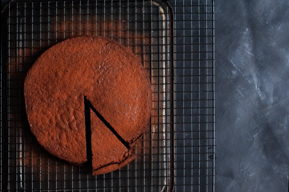 Chocolate olive oil cake from above